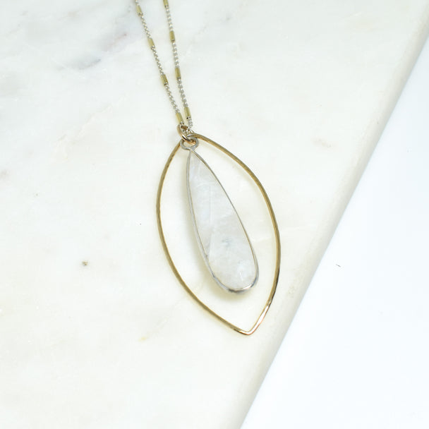 Moonstone Petal Necklace