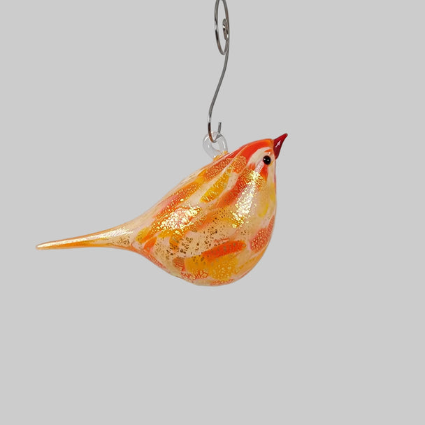 Decorative orange glass bird
