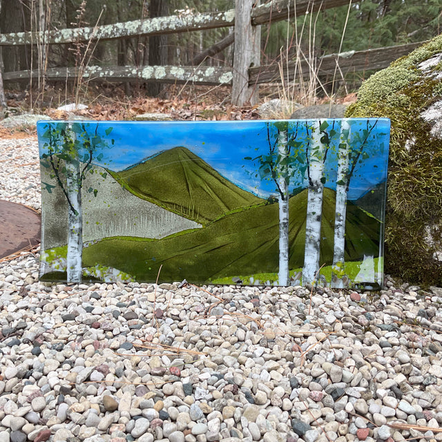 Blue Sky Birch Forest Rectangular Dish