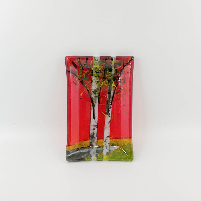 Red Double Birch Tree Small Dish