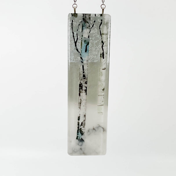 Winter Double Birch Tree Small Window Hanger