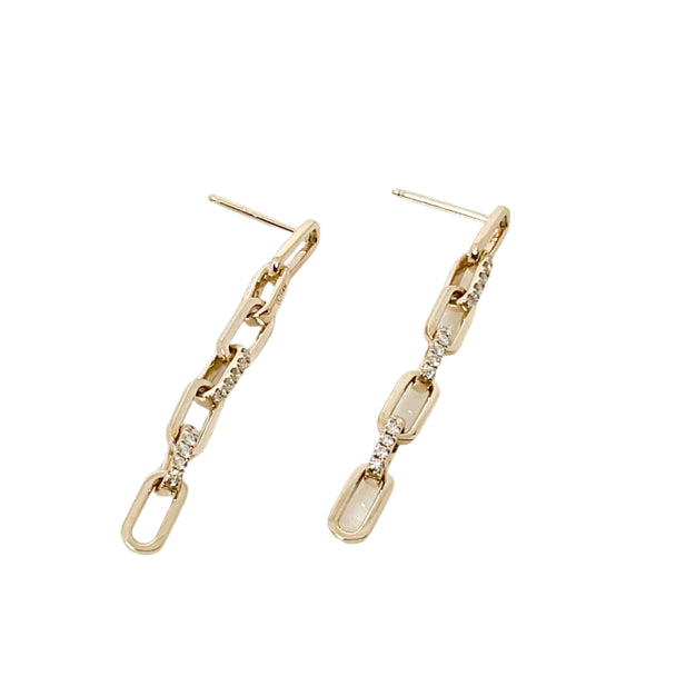Diamond Paperclip Post Earrings