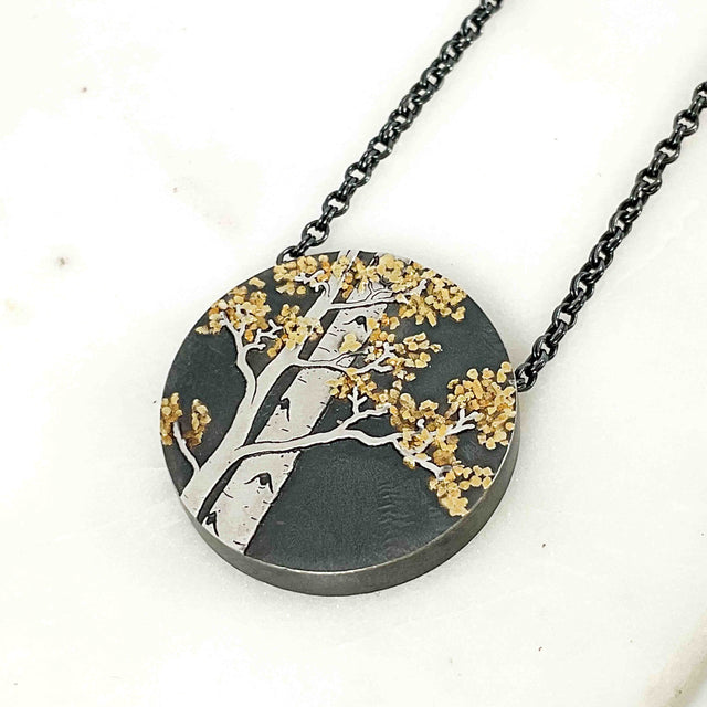Birch Duet Zen Pendant Necklace