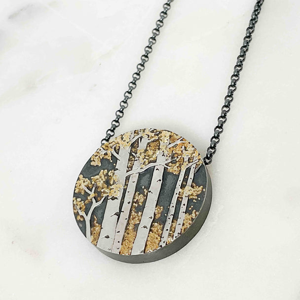Birch Trees Pendant Necklace