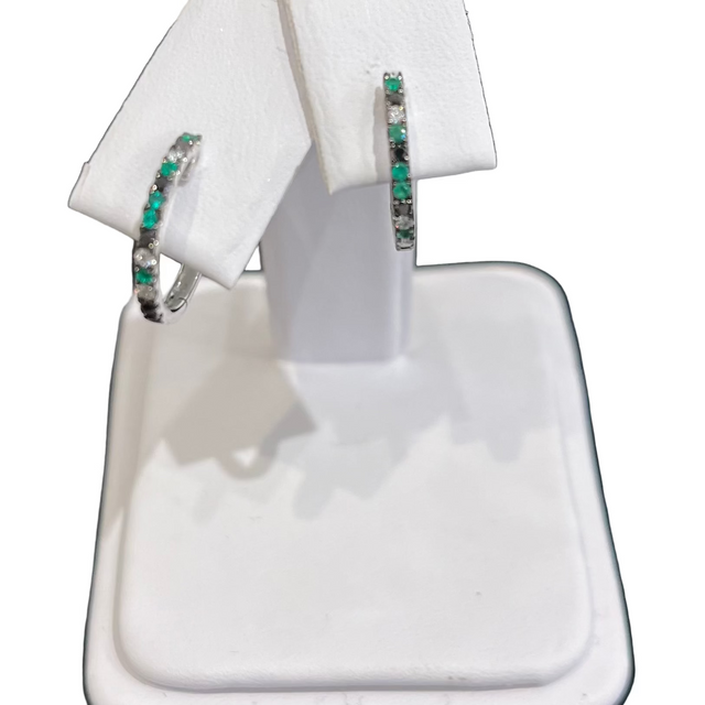 Black Diamond and Emerald Huggies