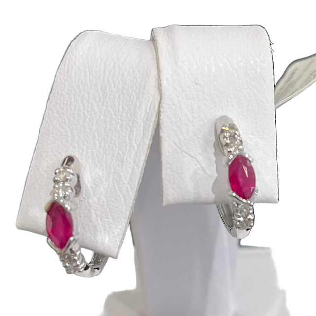 Diamond and Ruby Huggies