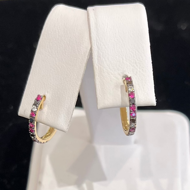 Black Diamond and Ruby Huggies