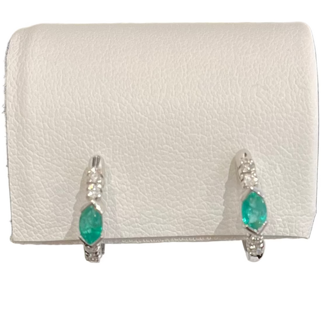 Diamond and Emerald Huggies