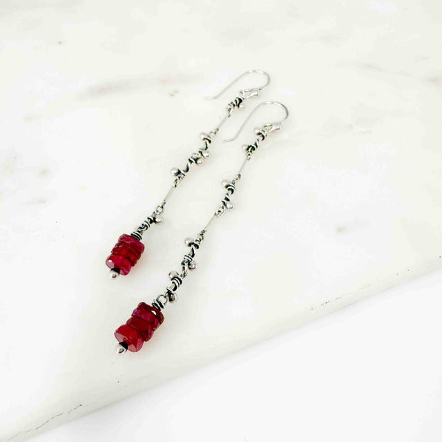 Ruby Sweet Pea Earrings