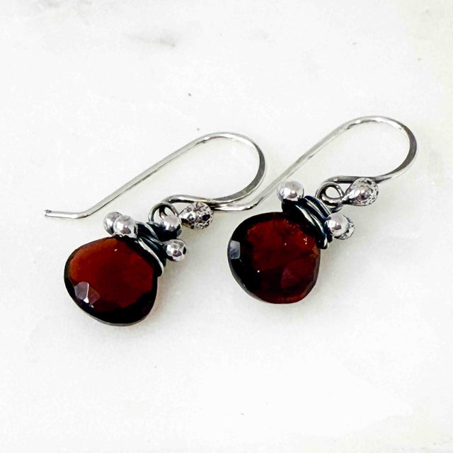 Red Garnet Tiny Swarm Earrings