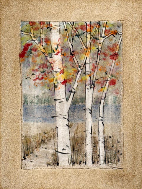 Fall Birch Wall Plaque