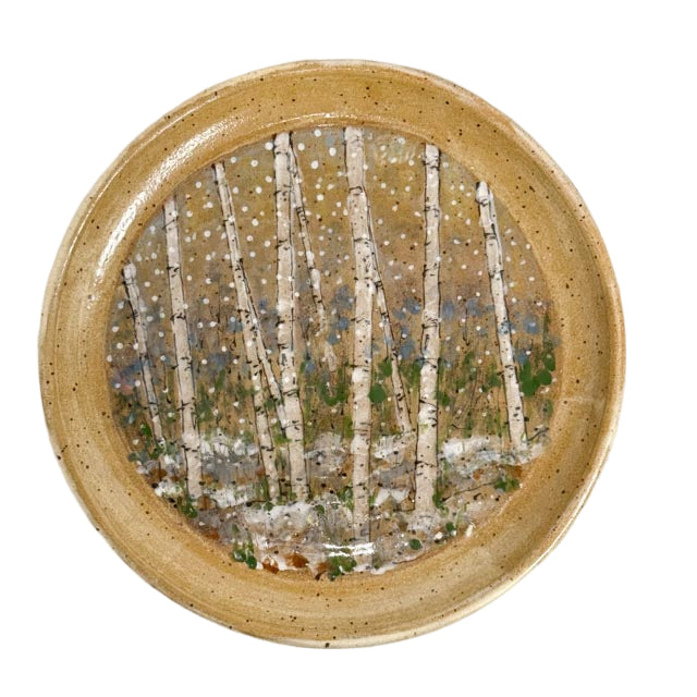 10" Winter Birch Tree Plate