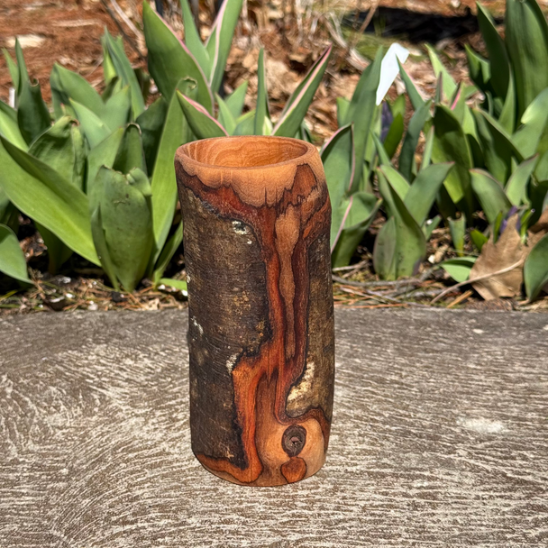 Tall Wooded Vessel