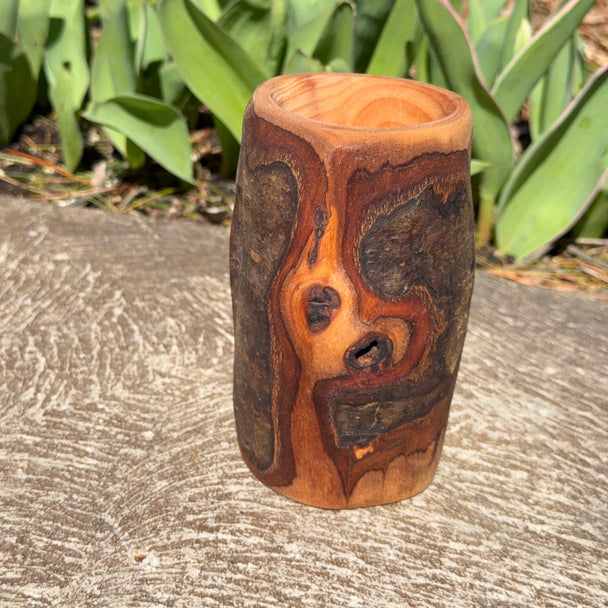 Extra Tall Wooded Vessel