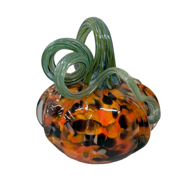 Fall Leaves Glass Pumpkin