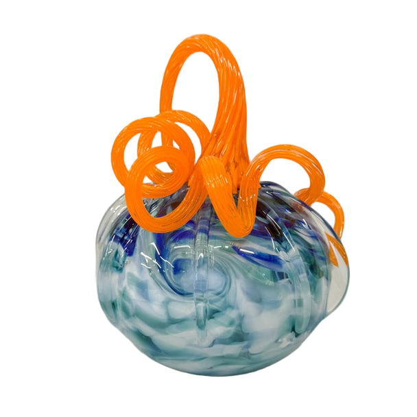 Ocean Blues Glass Pumpkin