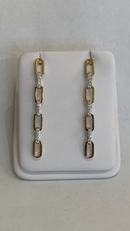 Two-Tone Diamond Paperclip Post Earrings