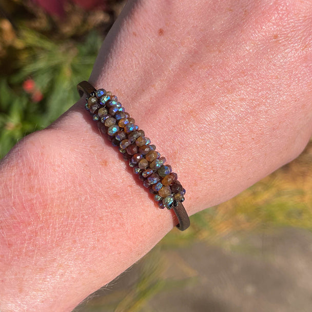 Coated Labradorite Bracelet