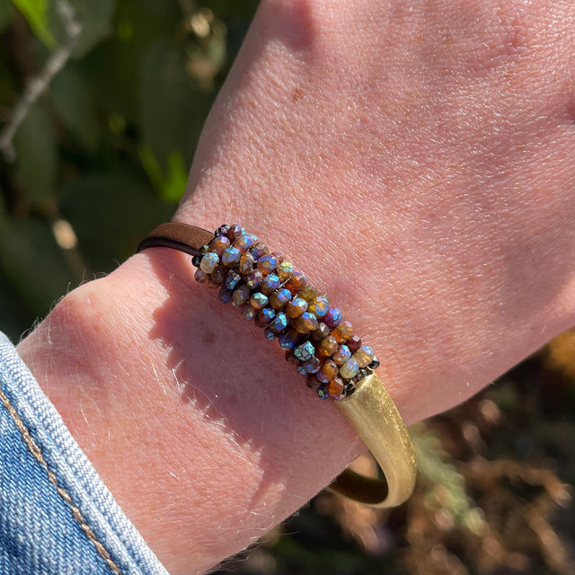 Coated Labradorite Bracelet