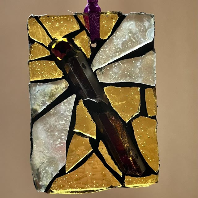 Iridescent Winged Dragonfly Ornament