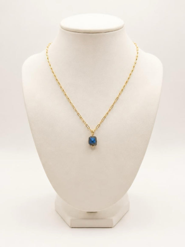 Organic Cube Cut Labradorite Necklace