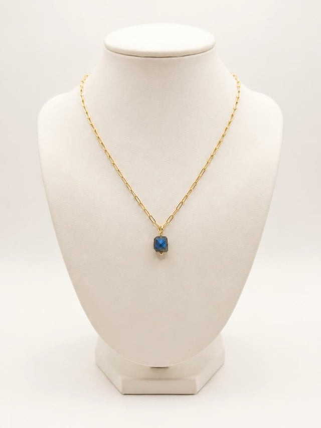 Organic Cube Cut Labradorite Necklace