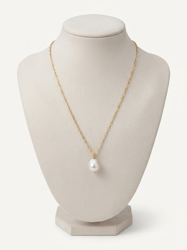 14K Yellow Gold Filled Necklace with Freshwater Pearl