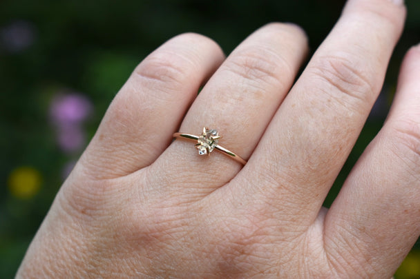 Small Herkimer Diamond Ring