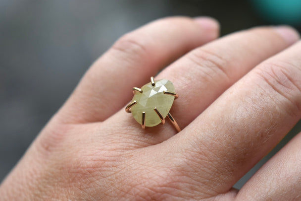 Pale Yellow Sapphire Ring