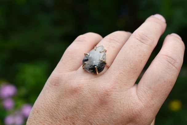 Tourmalated Quartz Gold Fill Ring