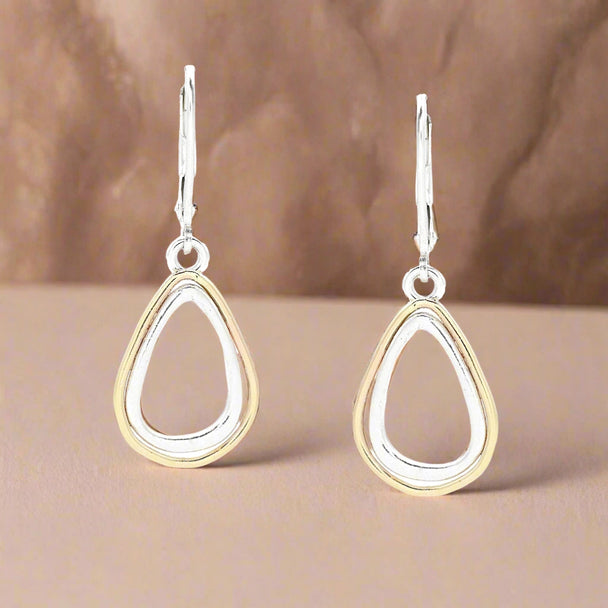 Gold-Edged Sterling Drops Earrings