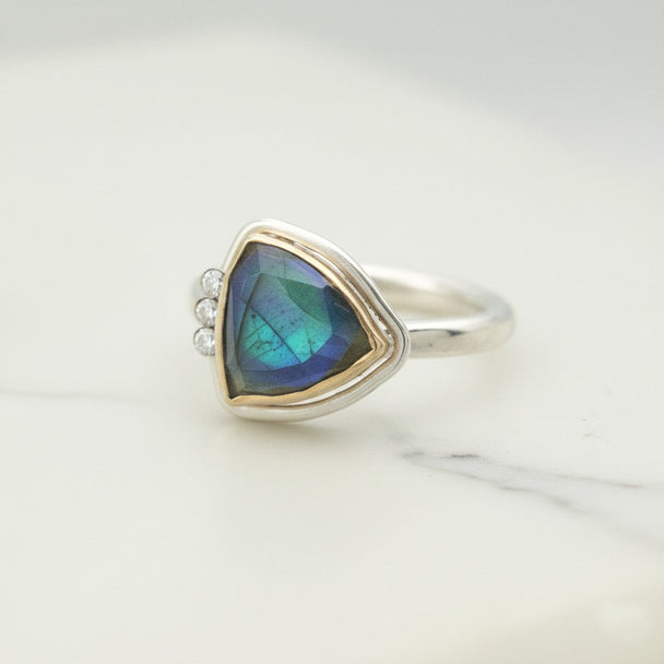 Labradorite Trilliant Ring