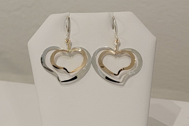 Heart Mixed Metal Earrings