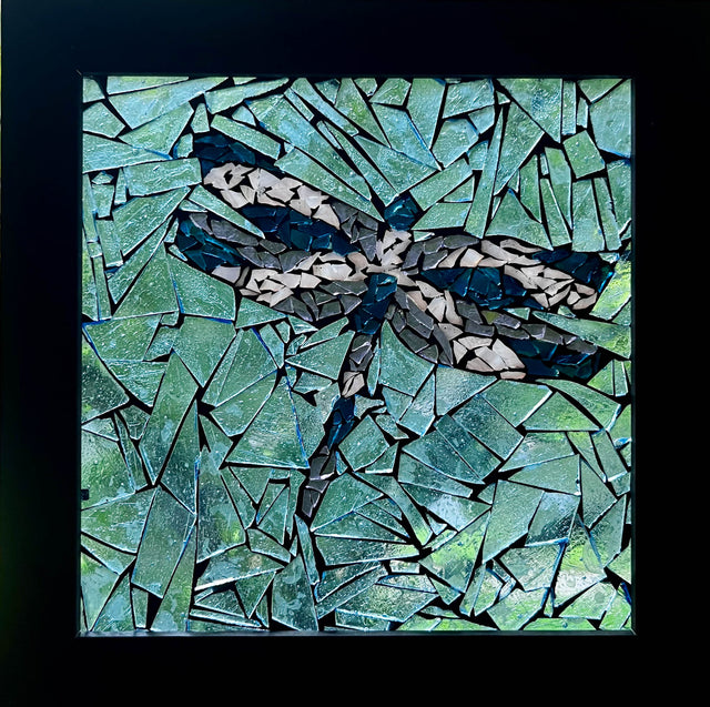 Dragonfly Enjoying The Summer Skies Mosaic Window