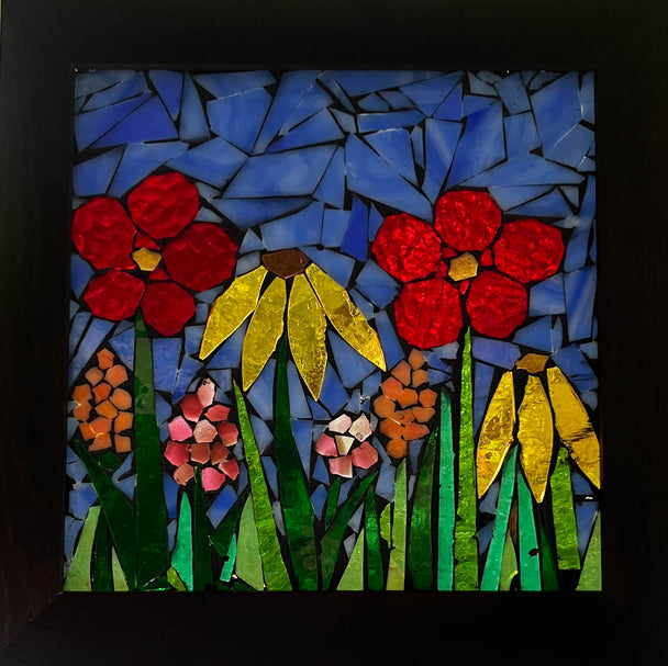 Evening Garden Views Mosaic Window