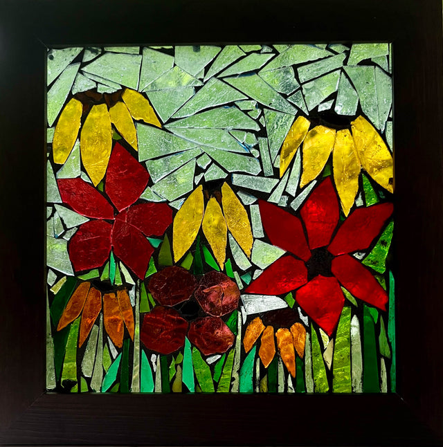 Sunny Garden Views Mosaic Window