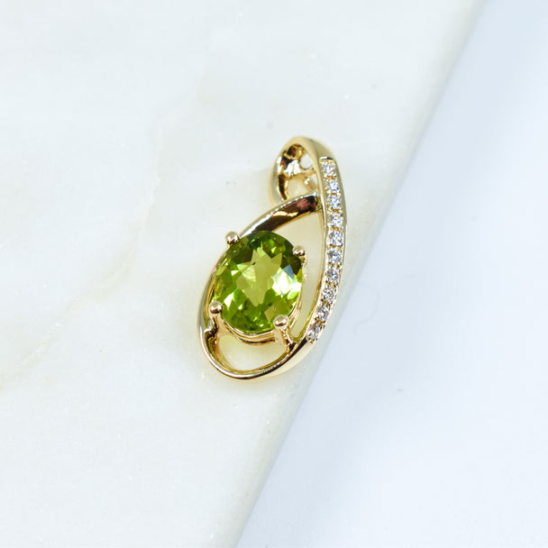 Peridot and Diamond Pendant