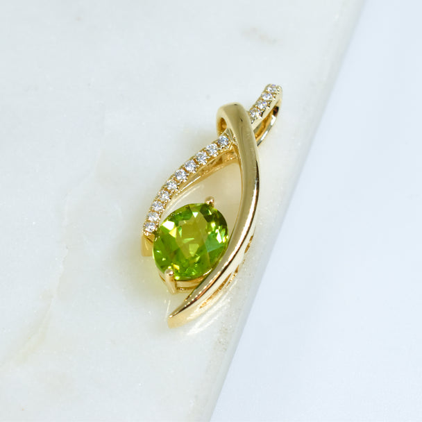 Peridot and Diamond Pendant