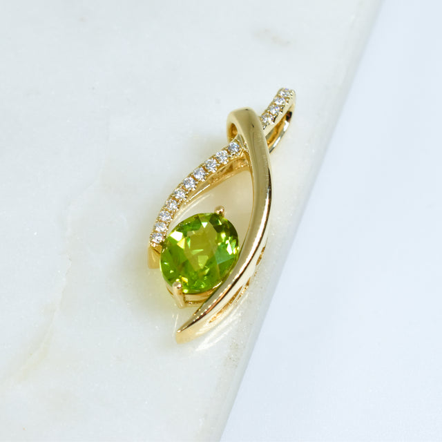Peridot and Diamond Pendant
