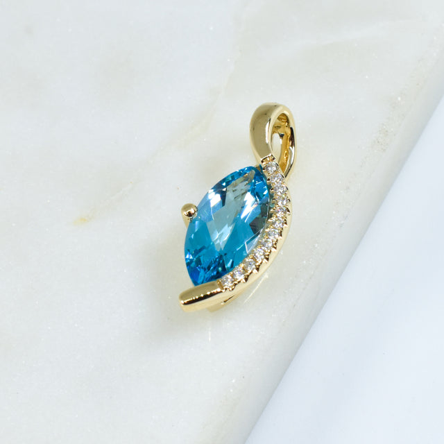 Swiss Topaz and Diamond Pendant