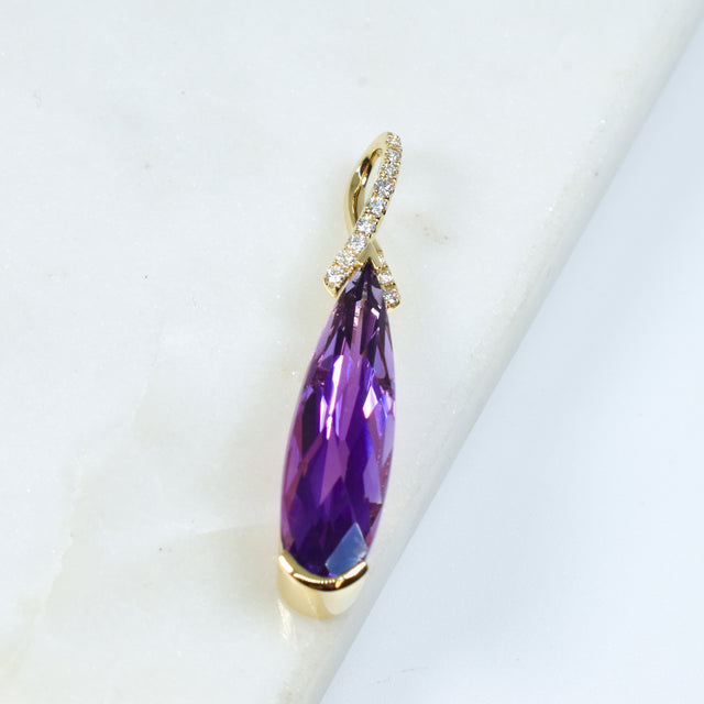 Amethyst and Diamond Pendant