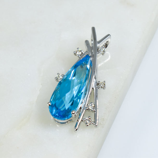 Swiss Topaz and Diamond Pendant