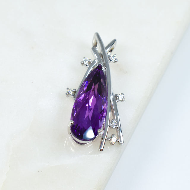 Amethyst and Diamond Pendant