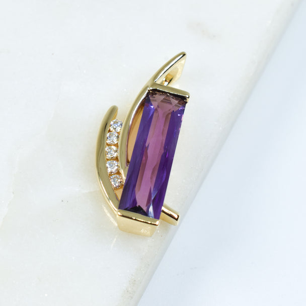 Amethyst and Diamond Pendant