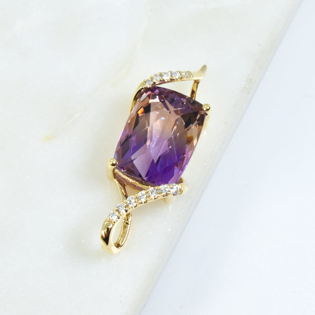 Ametrine and Diamond Pendant