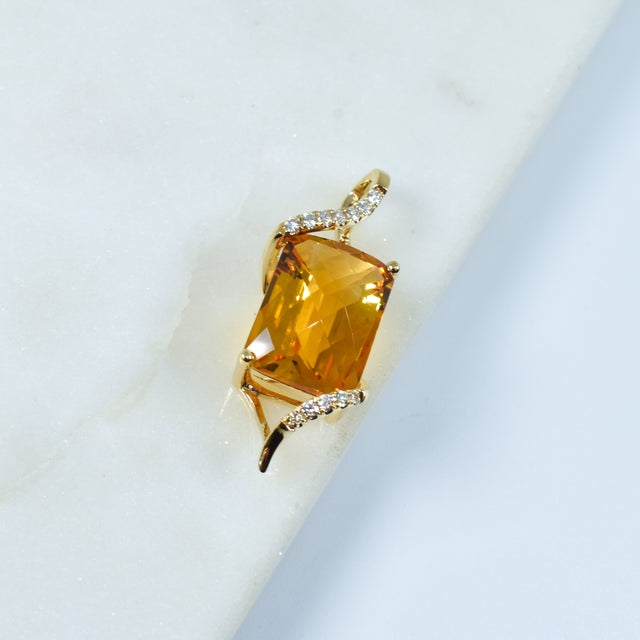 Citrine and Diamond Pendant