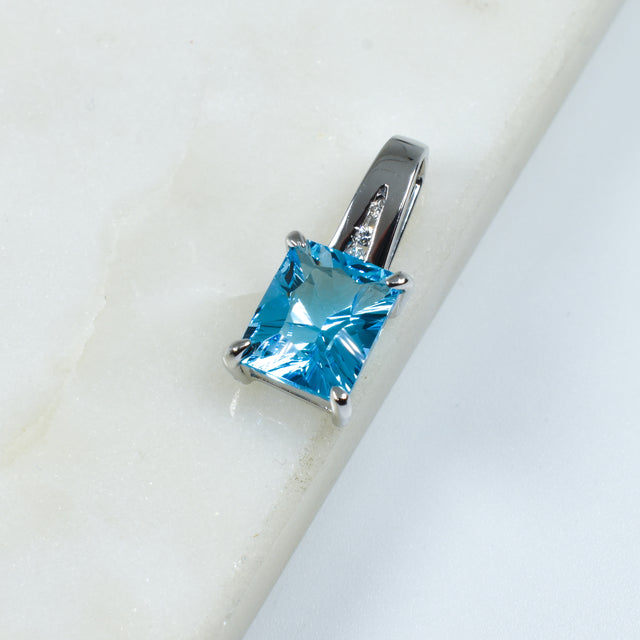 Swiss Topaz and Diamond Pendant