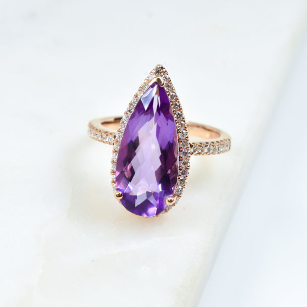 Amethyst and Diamond Ring