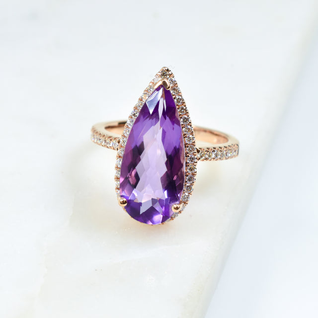 Amethyst and Diamond Ring