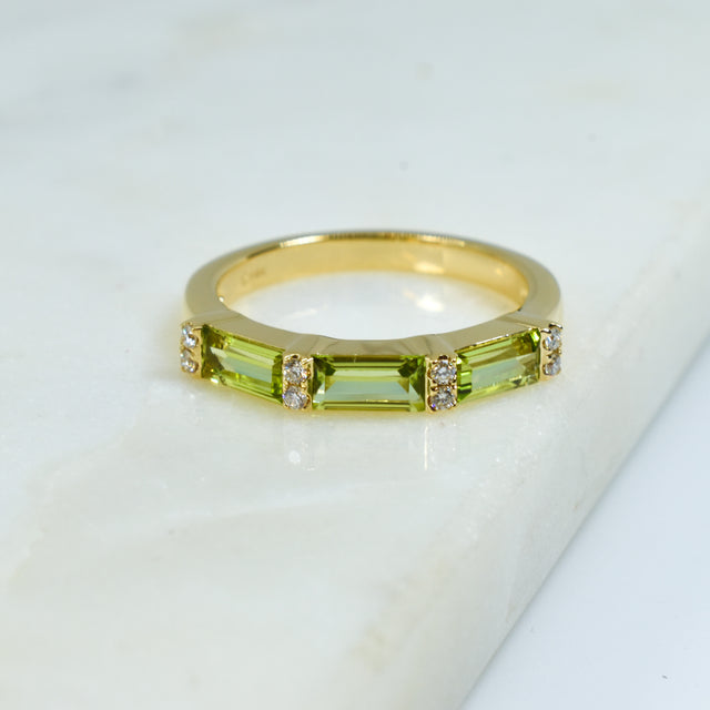Peridot and Diamond Ring
